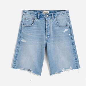 Madewell Light Wash Denim Bermuda Shorts - The Essex Long Baggy Short